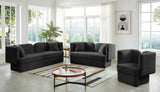 Marcel Boucle Fabric / MDF / Foam Contemporary Black Boucle Fabric Sofa - 91" W x 28" D x 32.5" H