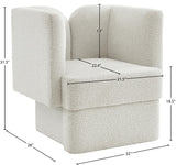 Marcel Boucle Fabric / MDF / Foam Contemporary Cream Boucle Fabric Chair - 32" W x 28" D x 31.5" H