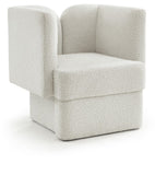 Marcel Boucle Fabric / MDF / Foam Contemporary Cream Boucle Fabric Chair - 32" W x 28" D x 31.5" H