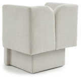 Marcel Boucle Fabric / MDF / Foam Contemporary Cream Boucle Fabric Chair - 32" W x 28" D x 31.5" H