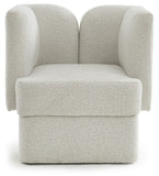 Marcel Boucle Fabric / MDF / Foam Contemporary Cream Boucle Fabric Chair - 32" W x 28" D x 31.5" H