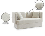 Marcel Boucle Fabric / MDF / Foam Contemporary Cream Boucle Fabric Loveseat - 68" W x 28" D x 32" H