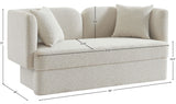 Marcel Boucle Fabric / MDF / Foam Contemporary Cream Boucle Fabric Loveseat - 68" W x 28" D x 32" H