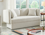 Marcel Boucle Fabric / MDF / Foam Contemporary Cream Boucle Fabric Loveseat - 68" W x 28" D x 32" H