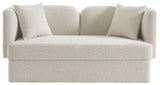 Marcel Boucle Fabric / MDF / Foam Contemporary Cream Boucle Fabric Loveseat - 68" W x 28" D x 32" H