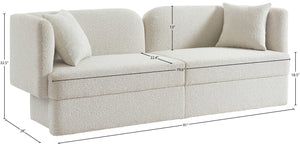 Marcel Boucle Fabric / MDF / Foam Contemporary Cream Boucle Fabric Sofa - 91" W x 28" D x 32.5" H