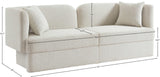 Marcel Boucle Fabric / MDF / Foam Contemporary Cream Boucle Fabric Sofa - 91" W x 28" D x 32.5" H