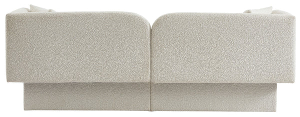 Marcel Boucle Fabric / MDF / Foam Contemporary Cream Boucle Fabric Sofa - 91" W x 28" D x 32.5" H