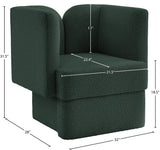 Marcel Boucle Fabric / MDF / Foam Contemporary Green Boucle Fabric Chair - 32" W x 28" D x 31.5" H