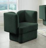 Marcel Boucle Fabric / MDF / Foam Contemporary Green Boucle Fabric Chair - 32" W x 28" D x 31.5" H