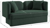 Marcel Boucle Fabric / MDF / Foam Contemporary Green Boucle Fabric Loveseat - 68" W x 28" D x 32" H