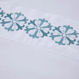 Madison Park Embroidered Microfiber Casual 4 PC Sheet Set Teal Medallion King MP20-8181
