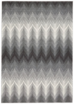 Bleecker Contemporary Chevron Rug, Gargoyle Gray/White, 8ft x 11ft Area Rug