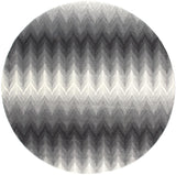 Bleecker Contemporary Chevron Rug, Gargoyle Gray/White, 8ft x 8ft Round