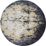 Bleecker Watercolor Effect Rug, Deep Gray/Straw Gold, 8ft x 8ft Round