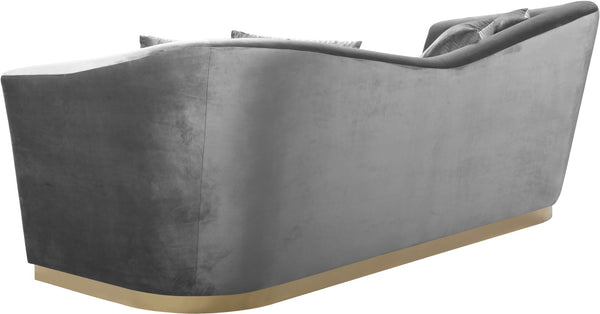 Arabella Velvet / Engineered Wood / Stainless Steel / Foam Contemporary Grey Velvet Sofa - 90" W x 35" D x 32.5" H