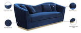 Arabella Velvet / Engineered Wood / Stainless Steel / Foam Contemporary Navy Velvet Sofa - 90" W x 35" D x 32.5" H