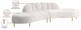 Divine Velvet / Engineered Wood / Stainless Steel / Foam Contemporary Cream Velvet 2pc. Sectional - 120" W x 42" D x 30" H