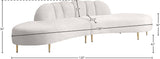 Divine Velvet / Engineered Wood / Stainless Steel / Foam Contemporary Cream Velvet 2pc. Sectional - 120" W x 42" D x 30" H