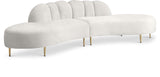 Divine Velvet / Engineered Wood / Stainless Steel / Foam Contemporary Cream Velvet 2pc. Sectional - 120" W x 42" D x 30" H