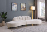 Divine Velvet / Engineered Wood / Stainless Steel / Foam Contemporary Cream Velvet 2pc. Sectional - 120" W x 42" D x 30" H