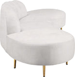 Divine Velvet / Engineered Wood / Stainless Steel / Foam Contemporary Cream Velvet 2pc. Sectional - 120" W x 42" D x 30" H