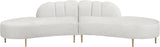 Divine Velvet / Engineered Wood / Stainless Steel / Foam Contemporary Cream Velvet 2pc. Sectional - 120" W x 42" D x 30" H