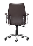 English Elm EE2946 100% Polyurethane, Steel, Aluminum Alloy Modern Commercial Grade Low Back Office Chair Espresso, Chrome 100% Polyurethane, Steel, Aluminum Alloy