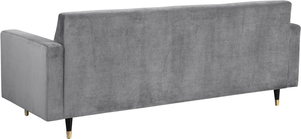 Lola Velvet / Engineered Wood / Foam Contemporary Grey Velvet Sofa - 85" W x 35" D x 33.5" H