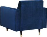 Lola Velvet / Engineered Wood / Foam Contemporary Navy Velvet Chair - 35" W x 35" D x 33.5" H