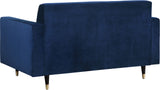 Lola Velvet / Engineered Wood / Foam Contemporary Navy Velvet Loveseat - 60" W x 35" D x 33.5" H