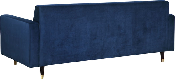 Lola Velvet / Engineered Wood / Foam Contemporary Navy Velvet Sofa - 85" W x 35" D x 33.5" H