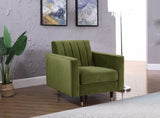 Lola Velvet / Engineered Wood / Foam Contemporary Olive Velvet Chair - 35" W x 35" D x 33.5" H