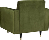 Lola Velvet / Engineered Wood / Foam Contemporary Olive Velvet Chair - 35" W x 35" D x 33.5" H