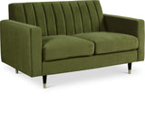 Lola Velvet / Engineered Wood / Foam Contemporary Olive Velvet Loveseat - 60" W x 35" D x 33.5" H