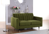 Lola Velvet / Engineered Wood / Foam Contemporary Olive Velvet Loveseat - 60" W x 35" D x 33.5" H