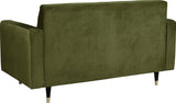 Lola Velvet / Engineered Wood / Foam Contemporary Olive Velvet Loveseat - 60" W x 35" D x 33.5" H