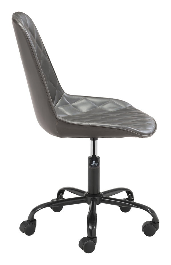 Zuo Modern Ceannaire 100% Polyurethane, Plywood, Steel Modern Commercial Grade Office Chair Gray, Black 100% Polyurethane, Plywood, Steel