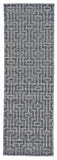 Gramercy Viscose Maze Rug, High-low Pile, Dark Silver, 2ft-6in x 8ft, Runner