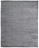 Gramercy Viscose Maze Rug, High-low Pile, Dark Silver, 9ft-6in x 13ft-6in Area Rug