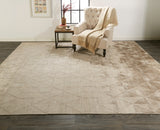 Gramercy Diamond Viscose Area Rug, High-low, Metallic Taupe, 9ft-6in x 13ft-6in
