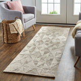 Gramercy Luxe Viscose Rug, High-low Pile, Metallic Taupe, 2ft-6in x 8ft, Runner