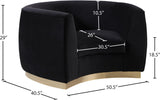 Julian Velvet / Engineered Wood / Stainless Steel / Foam Contemporary Black Velvet Chair - 50.5" W x 40.5" D x 29" H