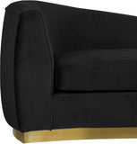 Julian Velvet / Engineered Wood / Stainless Steel / Foam Contemporary Black Velvet Chaise - 71" W x 40.5" D x 29" H