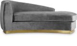 Julian Velvet / Engineered Wood / Stainless Steel / Foam Contemporary Grey Velvet Chaise - 71" W x 40.5" D x 29" H