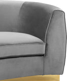 Julian Velvet / Engineered Wood / Stainless Steel / Foam Contemporary Grey Velvet Loveseat - 70.5" W x 40.5" D x 29" H