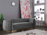 Julian Velvet / Engineered Wood / Stainless Steel / Foam Contemporary Grey Velvet Sofa - 91.5" W x 43" D x 29" H