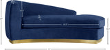 Julian Velvet / Engineered Wood / Stainless Steel / Foam Contemporary Navy Velvet Chaise - 71" W x 40.5" D x 29" H