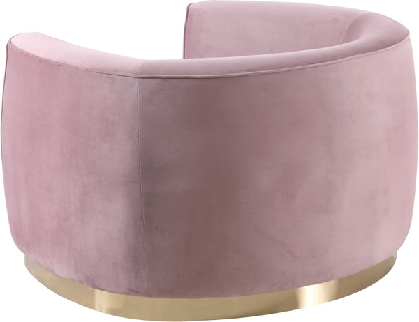 Julian Velvet / Engineered Wood / Stainless Steel / Foam Contemporary Pink Velvet Chair - 50.5" W x 40.5" D x 29" H