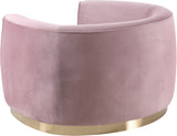 Julian Velvet / Engineered Wood / Stainless Steel / Foam Contemporary Pink Velvet Chair - 50.5" W x 40.5" D x 29" H